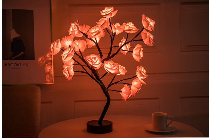 Rose Flower LED Bonsai Lamp